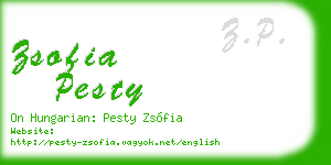 zsofia pesty business card